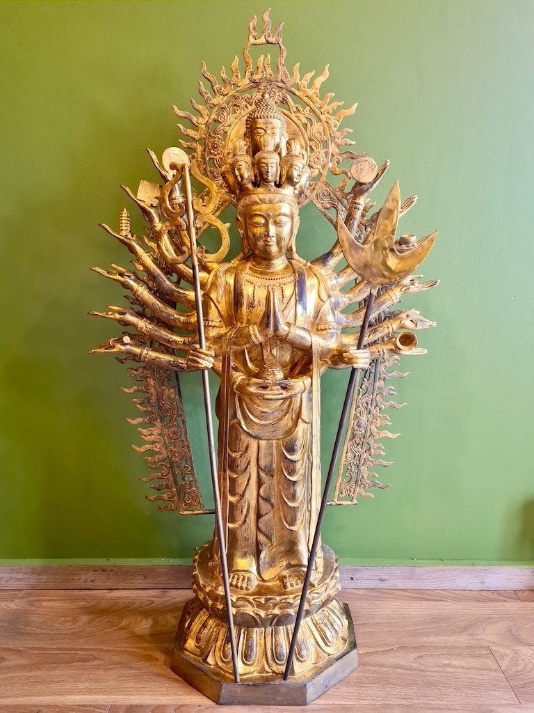 TOPSTUK KWAN YIN / AVALOKITESHVARA BEELD 136 CM (51 KG)!, Ophalen, Nieuw, Religie