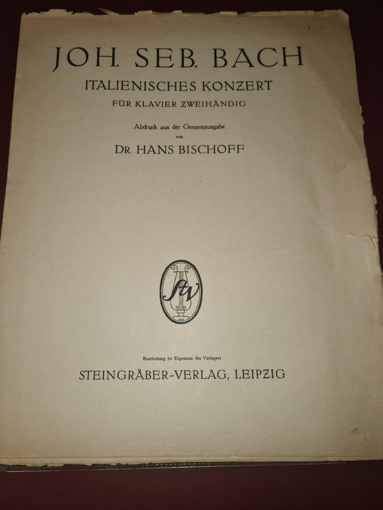 J.S. Bach Italiaans Concert voor Klavier - Dr. Hans Bischoff, Gebruikt, Klassiek, Ophalen of Verzenden, Artiest of Componist
