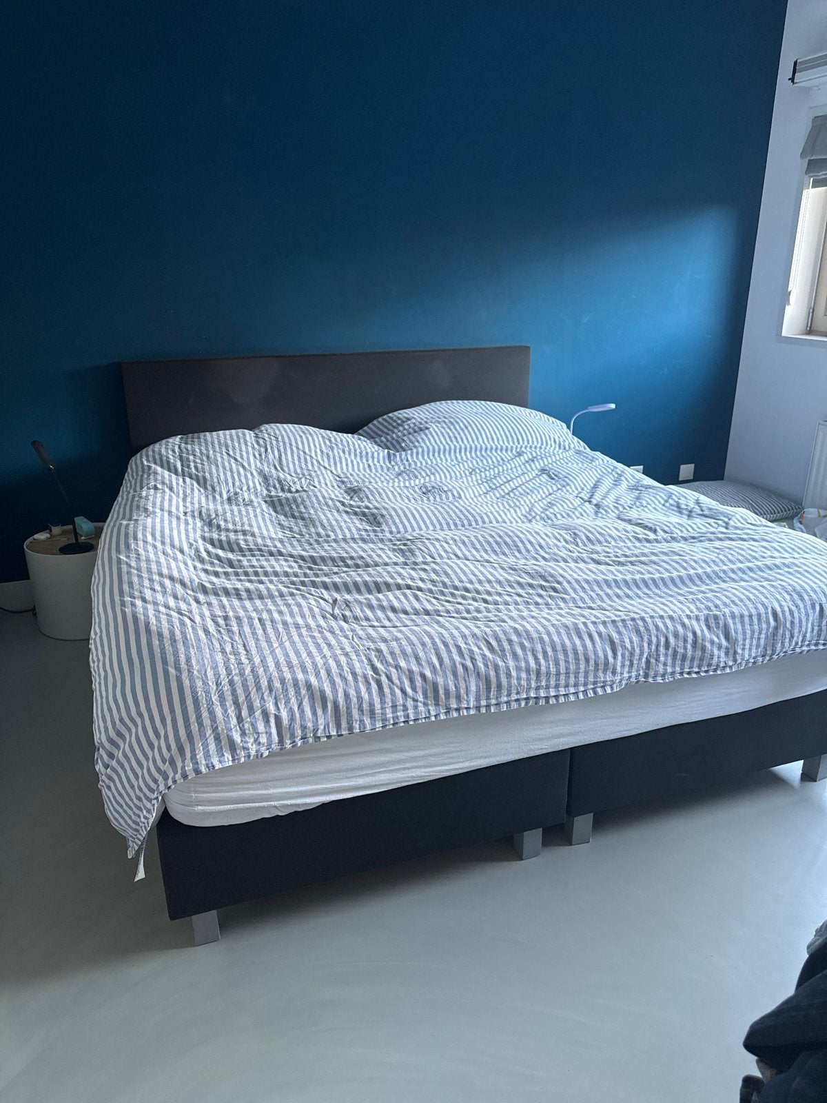 Zwarte boxspring 180x200 cm (exclusief matras), Gebruikt, Zwart, Tweepersoons, Ophalen of Verzenden
