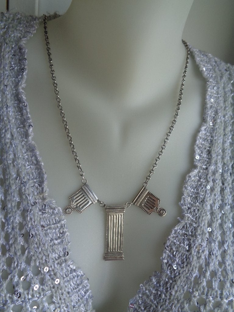 zilveren ketting met oud bijbelslot [166], Verzenden, Zilver, Ketting