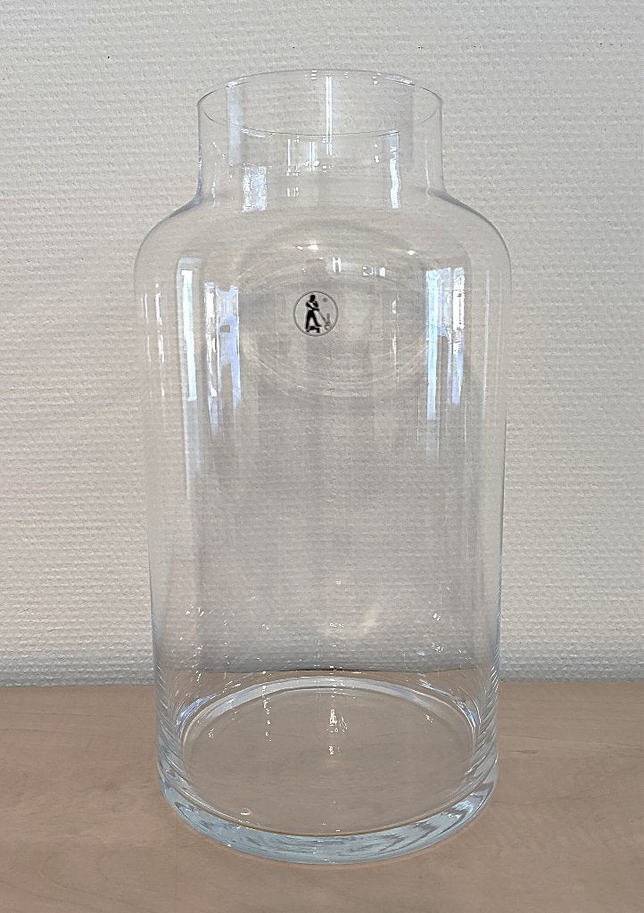 Glazen melkbus bloemen vaas - smalle hals - 12 x 35 cm, Ophalen, Transparant, 35 cm, Geschikt voor droogbloemen