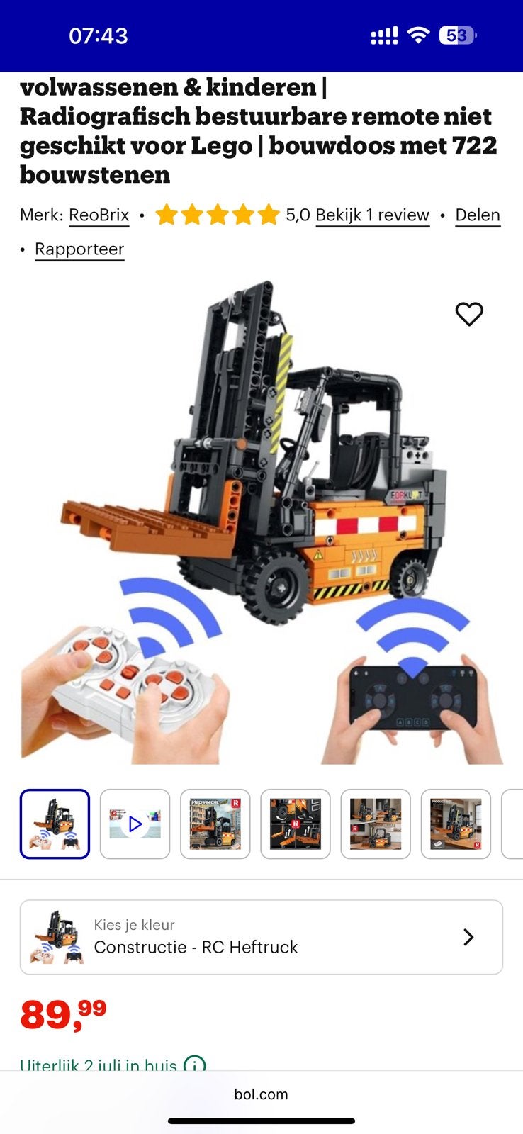 nieuw in doos, heftruck met remote, Overige merken, Zelf te bouwen, Nieuw, Ophalen of Verzenden