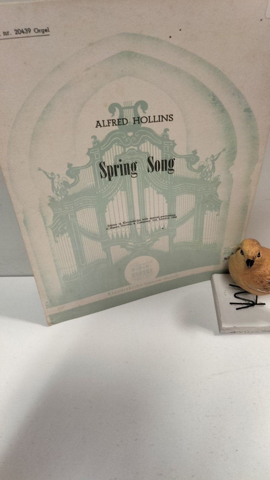Hollins, Alfred; Spring Song Klavarskribo, Orgel, Gebruikt, Ophalen of Verzenden, Artiest of Componist