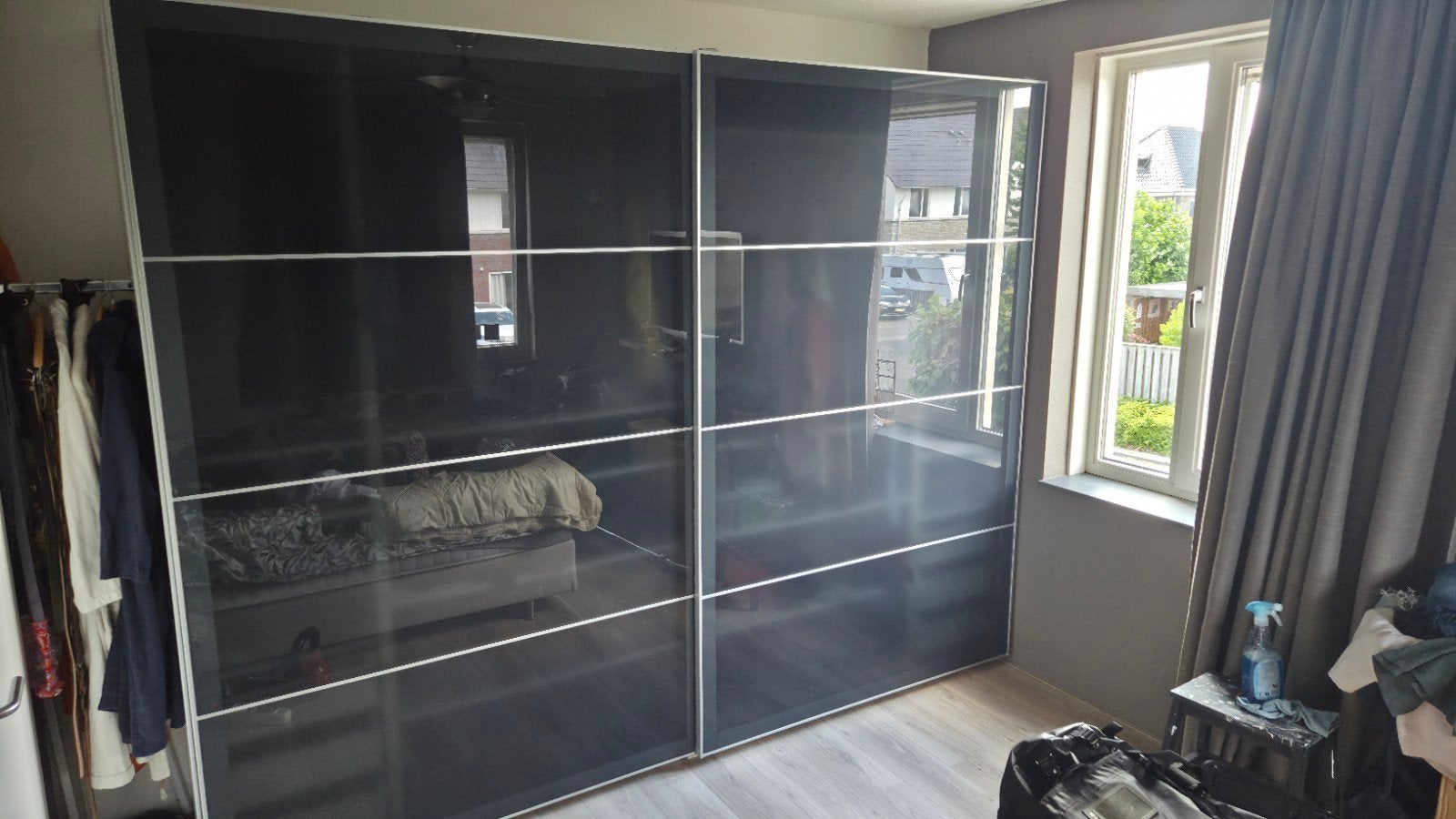 Schuifdeuren met rail (ikea pax), Ophalen, Overige materialen, Gebruikt, 200 cm of meer