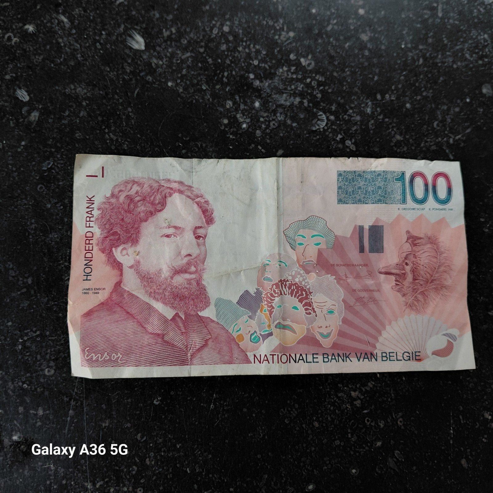 Belgisch biljet 100 Frank James Ensor, Postzegels en Munten, Bankbiljetten | België, Ophalen of Verzenden