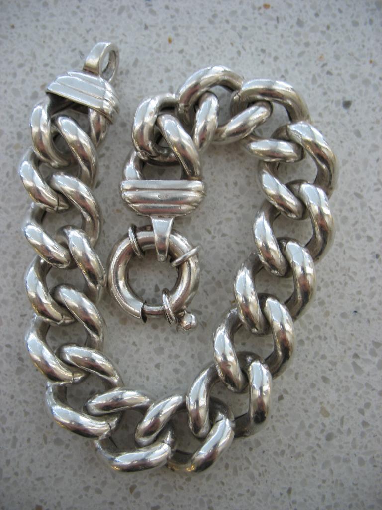 Zilveren Gourmet Schakel Armband met Veerslot * Bijna Vintag, Sieraden, Tassen en Uiterlijk, Armbanden, Ophalen of Verzenden, Zo goed als nieuw