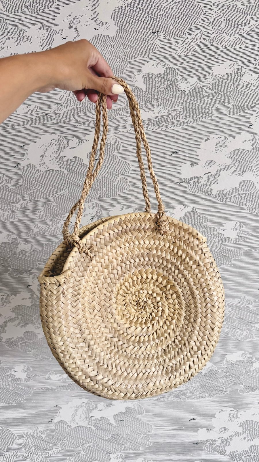 Zeegras tasje / decoratie tasje uit marokko, Ophalen of Verzenden, Gebruikt, Beige, Overige typen