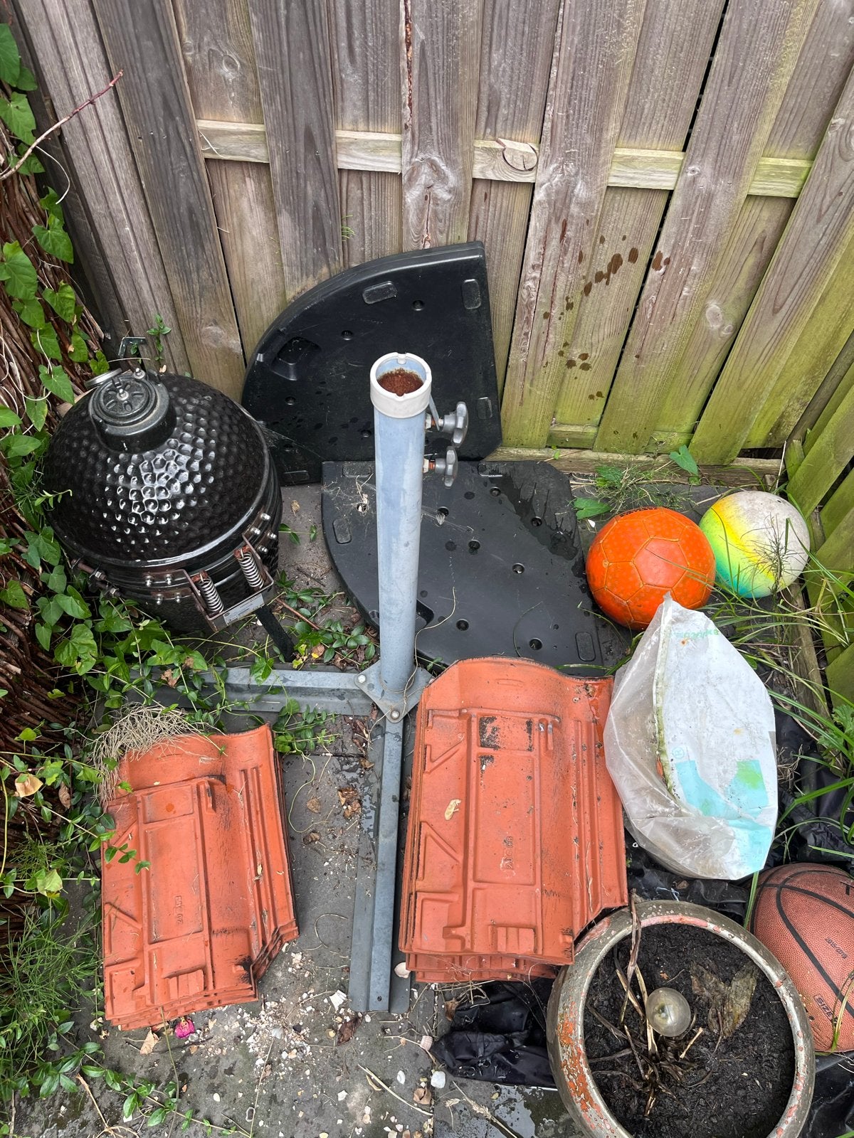 Parasolvoet met twee parasoltegels, Ophalen, Gebruikt, Minder dan 1 meter, Parasolvoet
