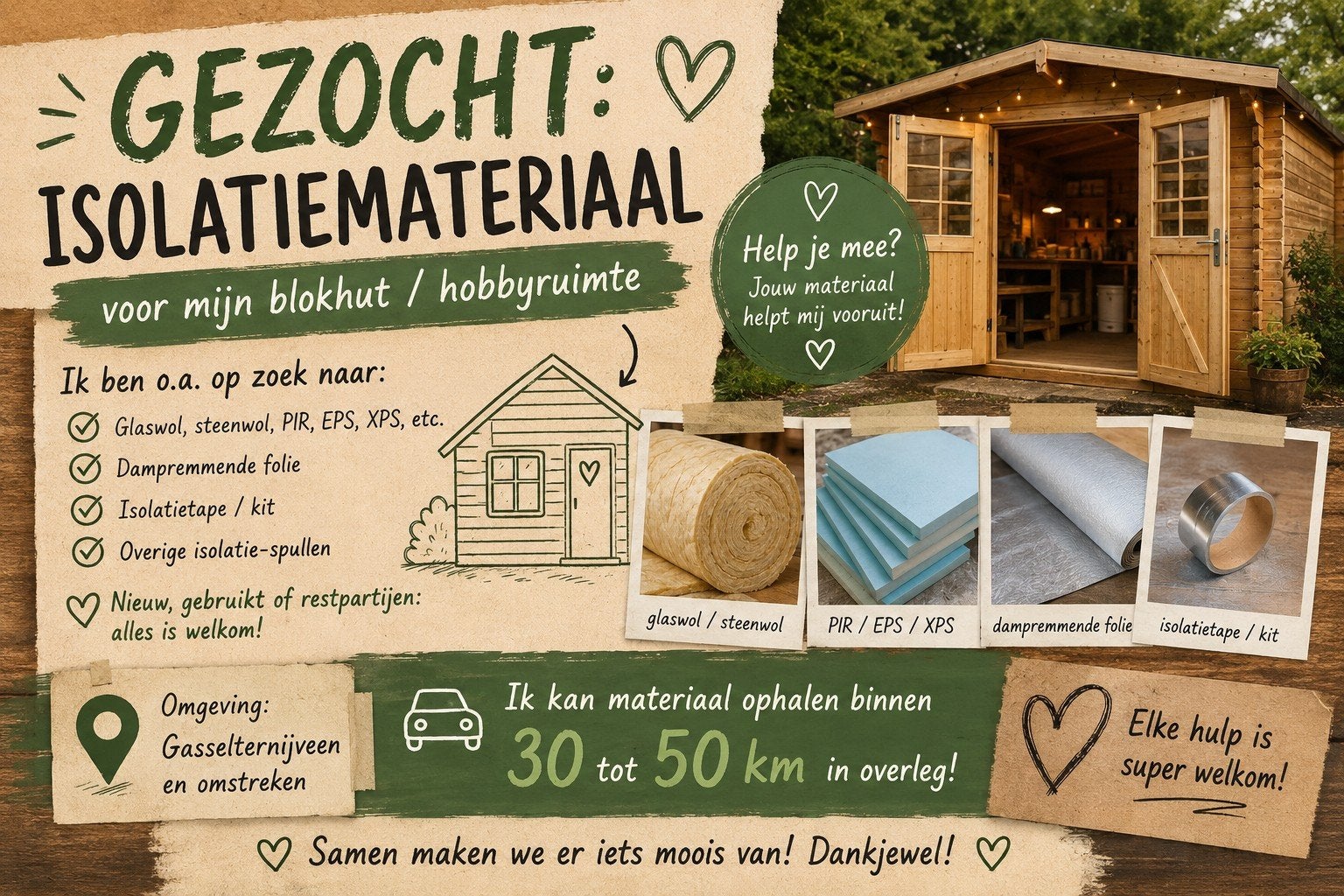 Isolatiemateriaal gezocht, Ophalen of Verzenden, Glaswol, 4 tot 8 cm, Minder dan 5 m²