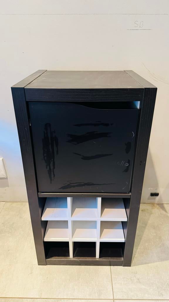 KALLAX Open kast, zwartbruin, 77x41 cm, Ophalen, Met plank(en), Gebruikt, 50 tot 100 cm