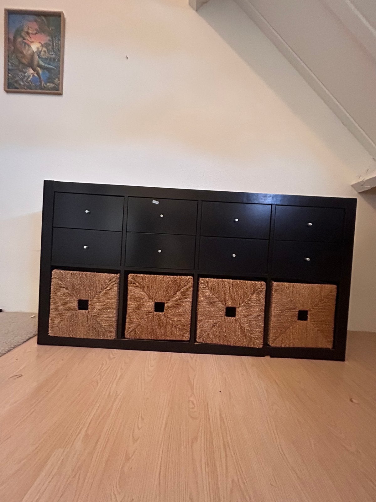 Ikea kallax kast inclusief manden en lades, Ophalen, 50 tot 100 cm, Zo goed als nieuw, Minder dan 100 cm