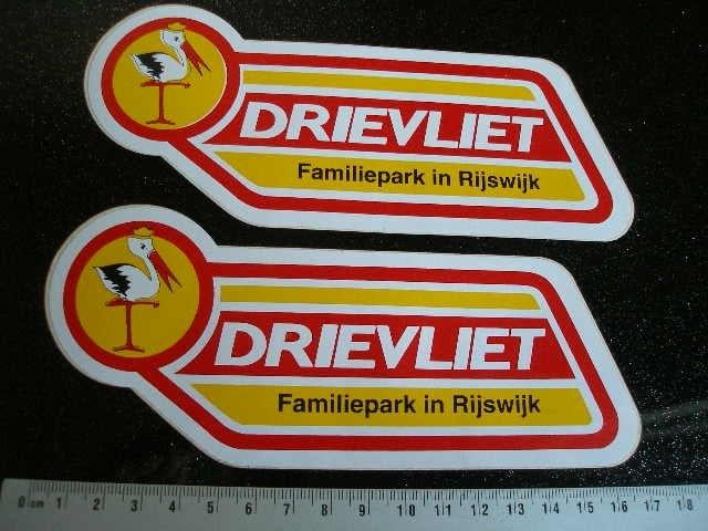2x sticker drievliet familie park in rijswijk logo ooievaar, Verzenden, Zo goed als nieuw, Bedrijf of Vereniging