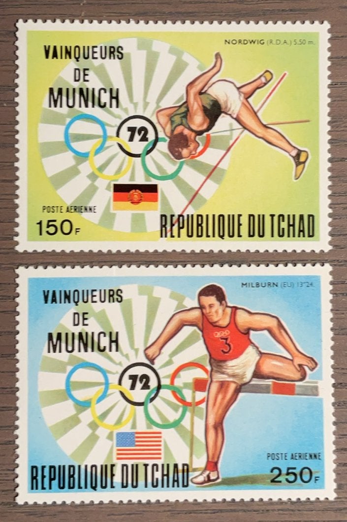 Tsjaad - Olympische spelen München 1972, Postzegels en Munten, Ophalen of Verzenden, Overige landen, Postfris