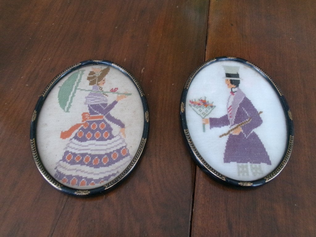 2 antiek ovalen fotolijstjes, Ophalen of Verzenden