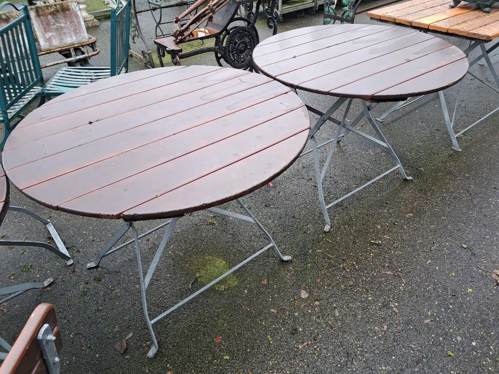 Tuintafel rond rechthoek met gegalvaniseerde onderstellen, Ophalen, Gebruikt, Rechthoekig