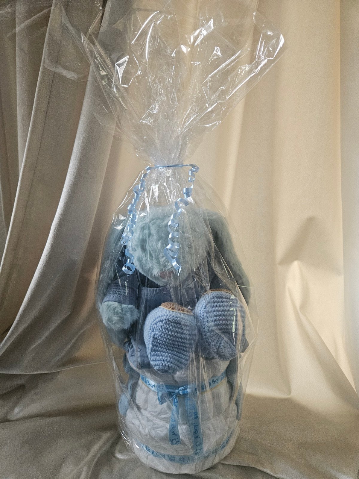 Kraamcadeau: Luiertaart met knuffel en babysokjes, Ophalen of Verzenden