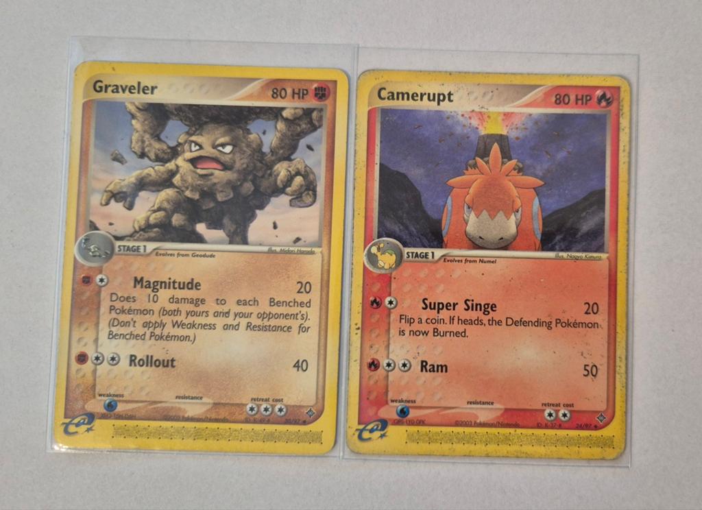 Pokémon kaarten: Graveler, Noctowl en Camerupt (Engels), Ophalen of Verzenden, Gebruikt, Meerdere kaarten