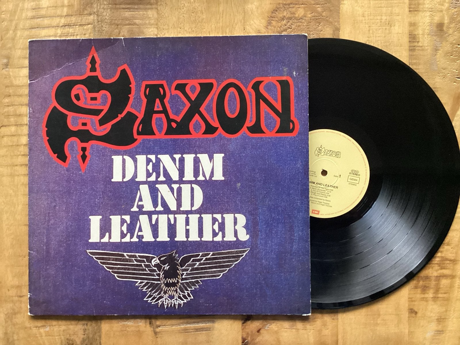 Saxon - Denim And Leather (LP), Ophalen of Verzenden, 12 inch, LP