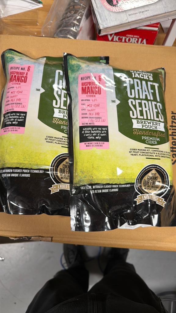 Rasberry Mango Cider craft pakket 2x24 liter, Ophalen of Verzenden, Zo goed als nieuw