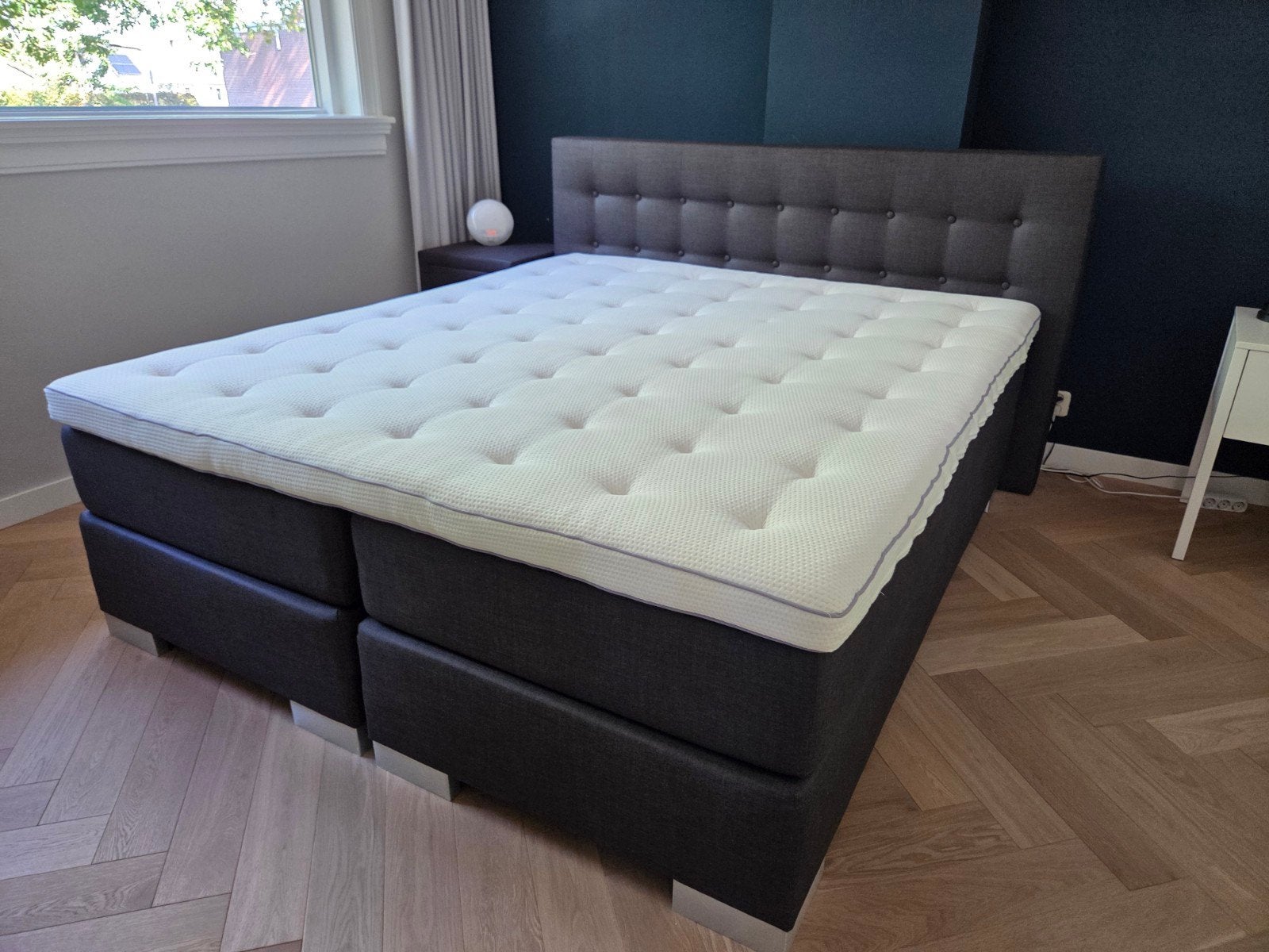 Boxspring 180x210 met topper, Ophalen, Gebruikt, 210 cm, Tweepersoons
