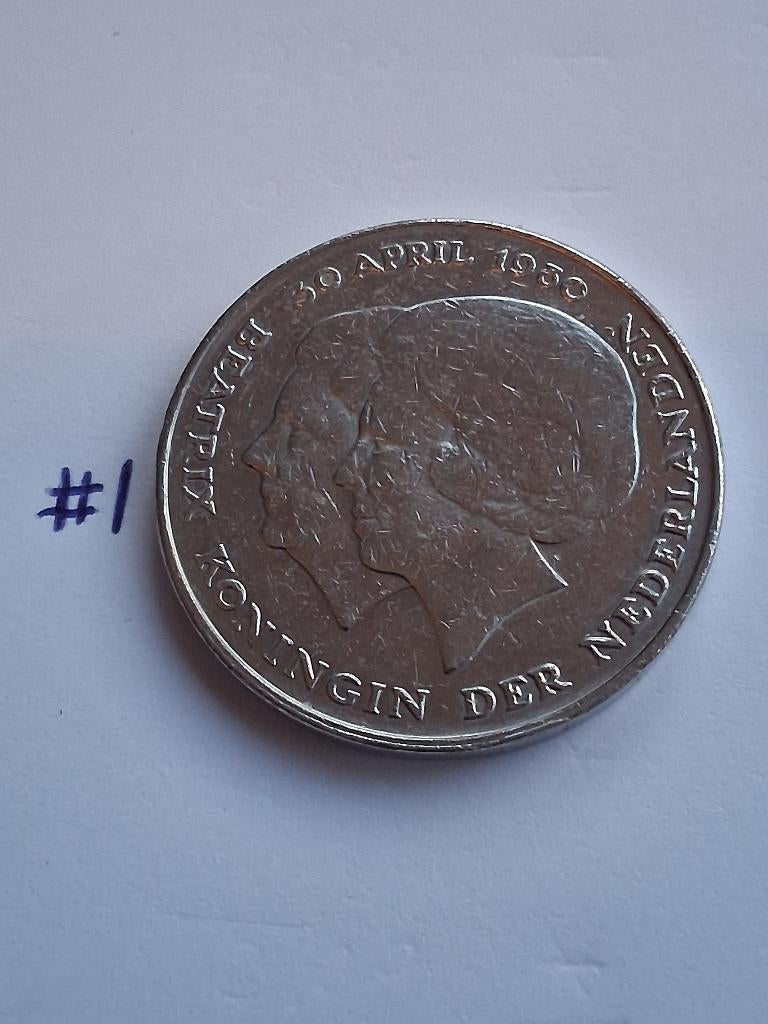 2 1/2 gulden 1980 Nederland met dubbele kop #1, Ophalen of Verzenden, Koningin Beatrix, 2½ gulden, Losse munt