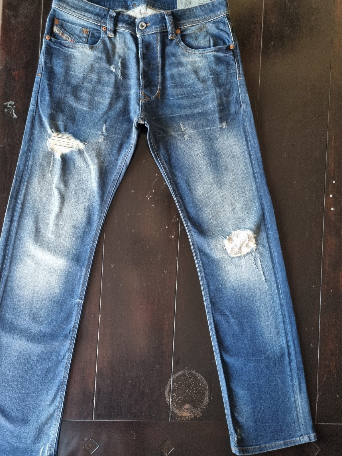 CLASSIC DIESEL LARKEE STRAIGHT STRETCH DESTROY JEANS 31/32!!, Diesel, Blauw, W32 (confectie 46) of kleiner, Ophalen of Verzenden