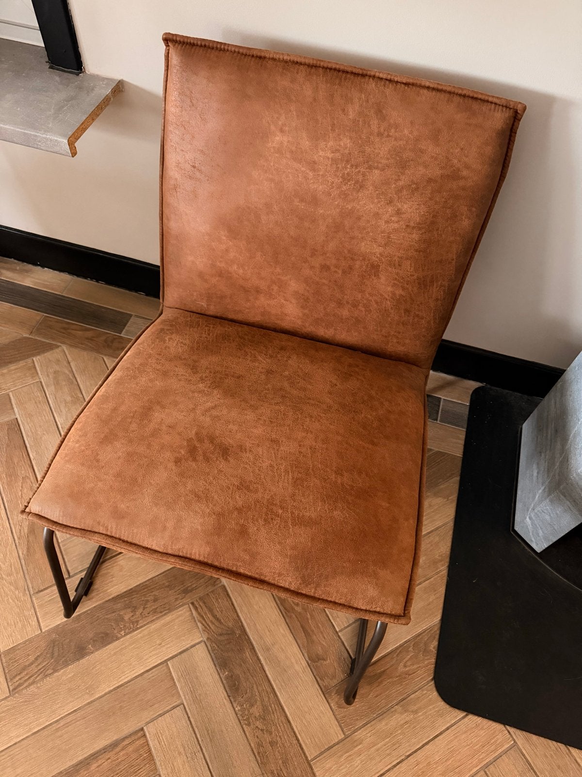 2 nette cognac fauteuils, Ophalen, Gebruikt, 50 tot 75 cm, Leer