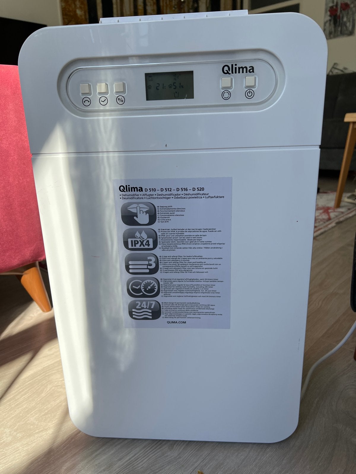Qlima D 516 Luchtontvochtiger - 16L /dag, Ophalen, Zo goed als nieuw, Luchtontvochter