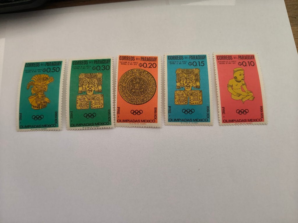 8446 paraguay olympics mexico 1968, Verzenden, Zuid-Amerika