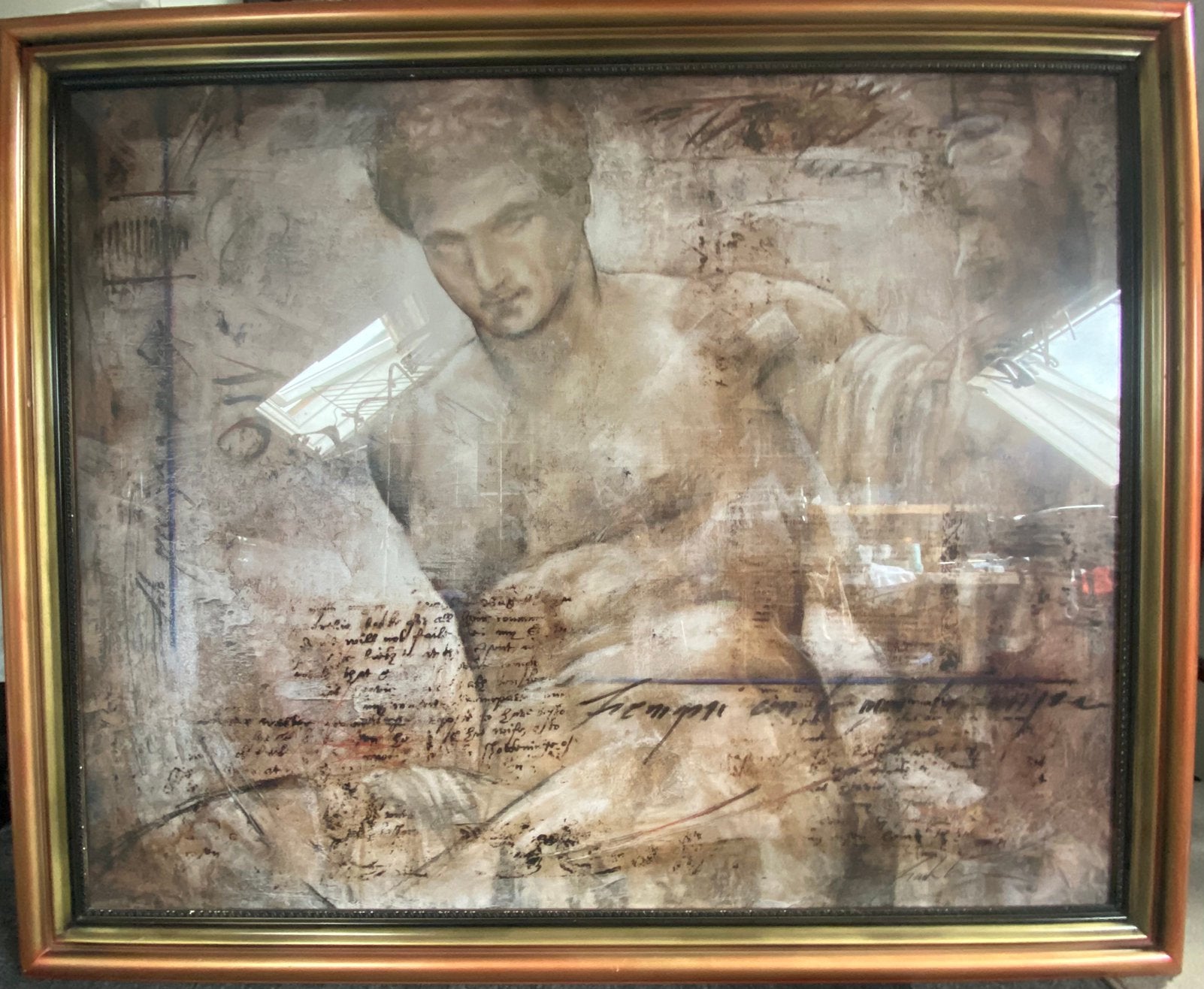 Lijst met afbeelding, Huis en Inrichting, Woonaccessoires | Lijsten, Ophalen, Gebruikt, Schilderijlijst, 104 cm