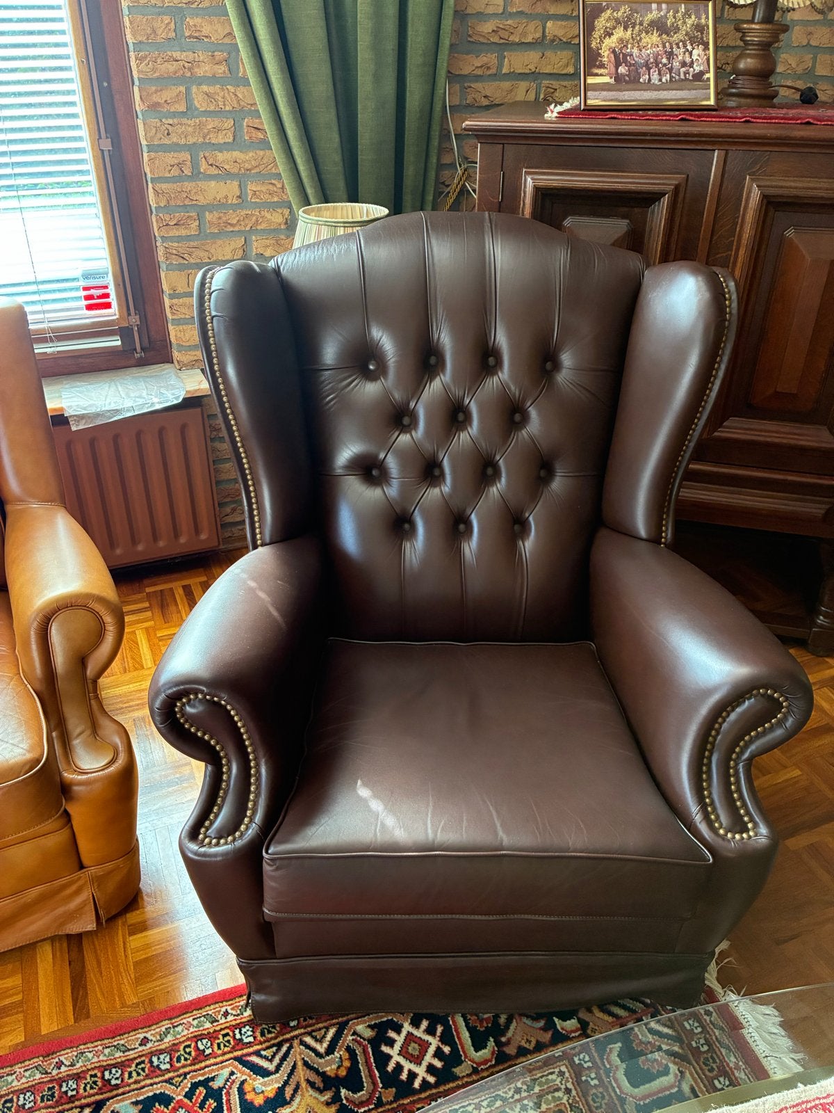 Nette bruine leren fauteuil, Ophalen of Verzenden, Zo goed als nieuw, Leer