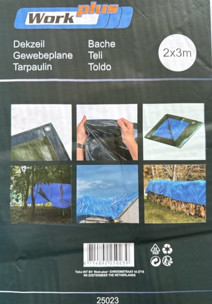 Afdekzeil blauw - dekzeil met metalen ogen - Diverse maten, Ophalen of Verzenden, Nieuw, 15 m² of meer, Zeil