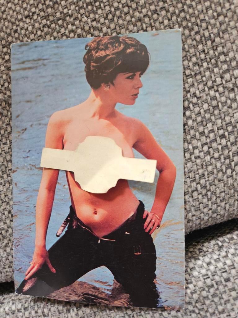 Bloot dame Ansichtkaart vintage, Ophalen of Verzenden, 1960 tot 1980, Gelopen, Overige thema's