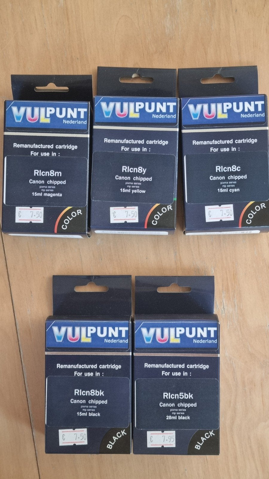 5 VulPunt Rlcn8 en RIcn5 Canon cartridges inkt, Ophalen of Verzenden, Nieuw, Cartridge, VulPunt