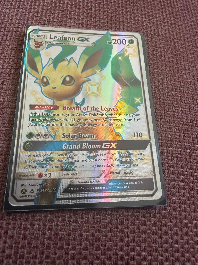 Leafeon GX, Hobby en Vrije tijd, Verzamelkaartspellen | Pokémon, Ophalen, Zo goed als nieuw, Losse kaart