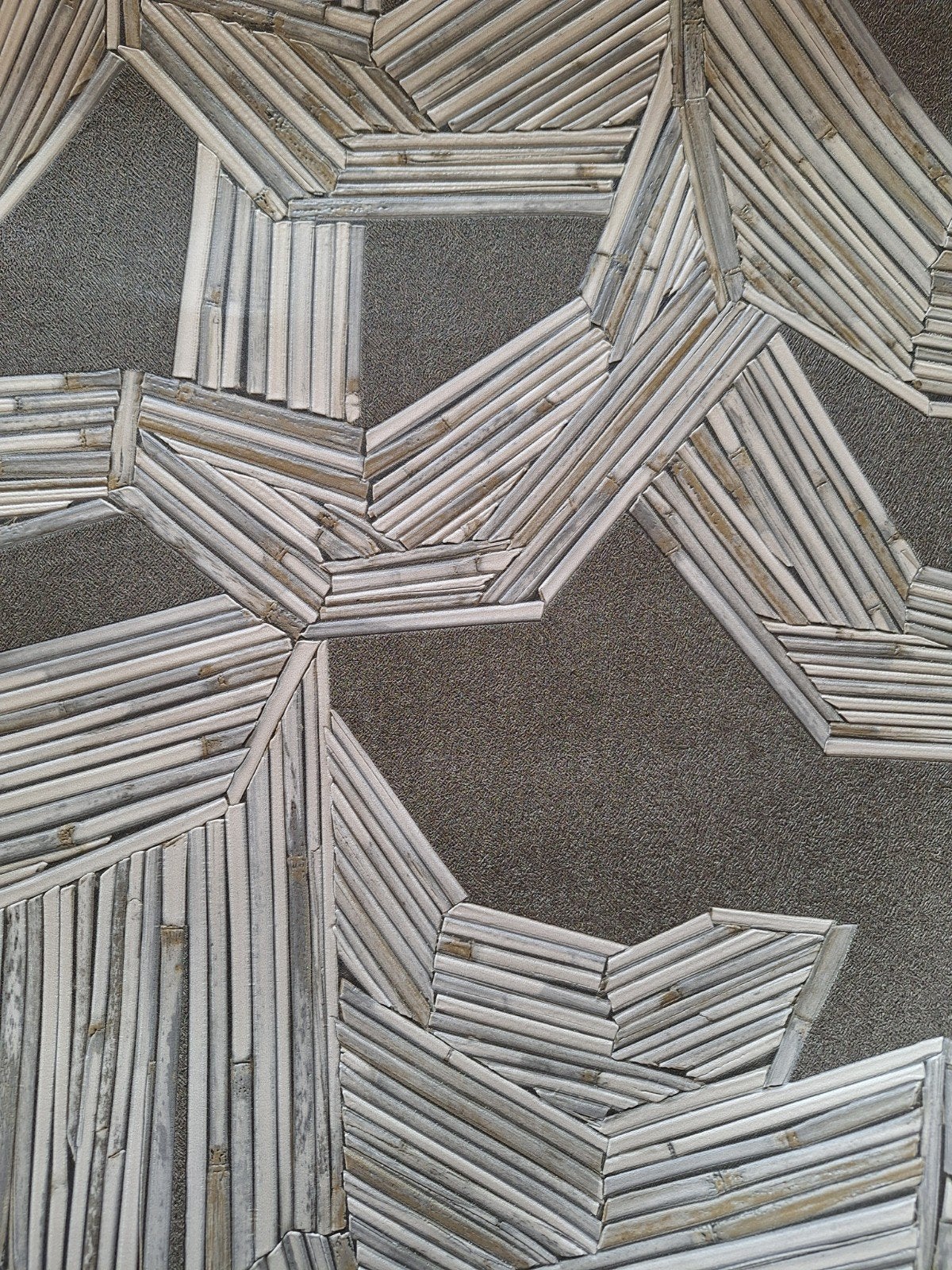 Arte Lanai behang Kailua Charcoal 81503, Materiaallook, Natuurlijk, Grijs, Arte
