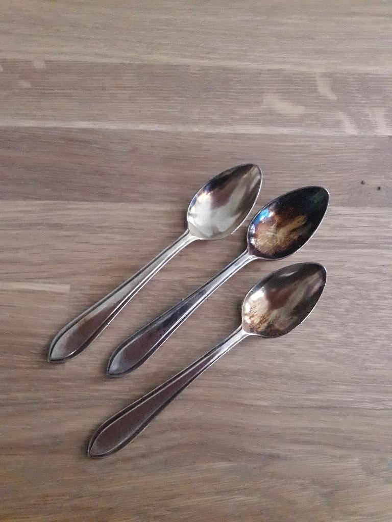 3 Verzilverde Koffielepels / Theelepels Nescafe 60, Antiek en Kunst, Ophalen of Verzenden