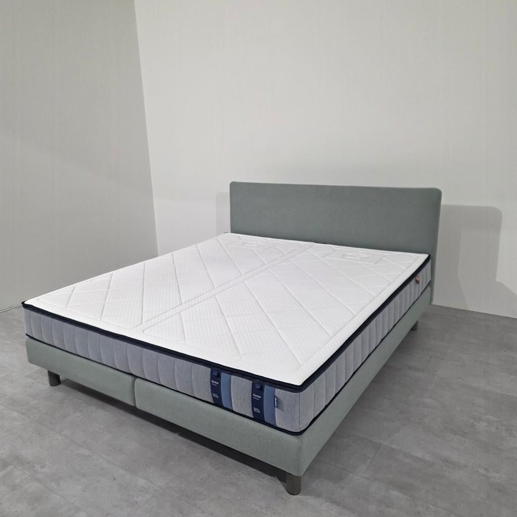 Boxspring Auping 180x200 met Evolve Matras, Tweepersoons, Ophalen of Verzenden, 180 cm, Stof