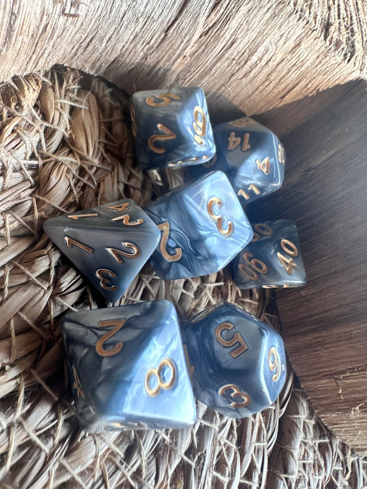 DND dice / metallic zilver / dobbelstenen / Dungeons&Dragons, Hobby en Vrije tijd, Wargaming, Ophalen of Verzenden, Nieuw, Overige soorten