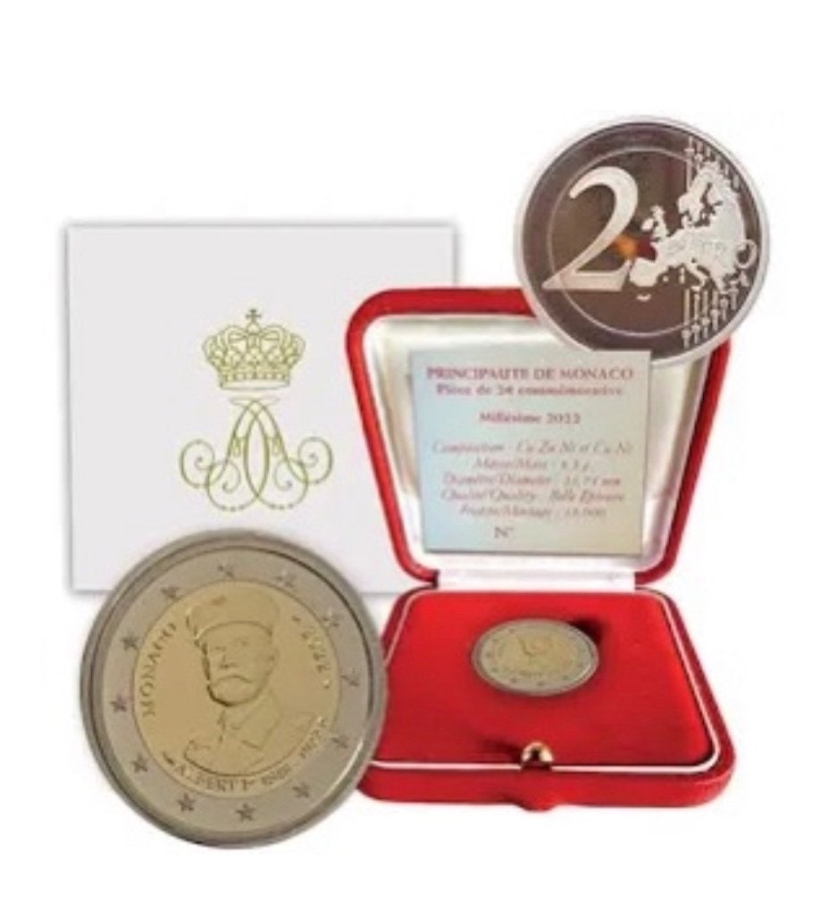 2 euro Monaco “Albert I’’ Proof 2022, Postzegels en Munten, Munten | Europa | Euromunten, Verzenden, Monaco, 2 euro, Losse munt
