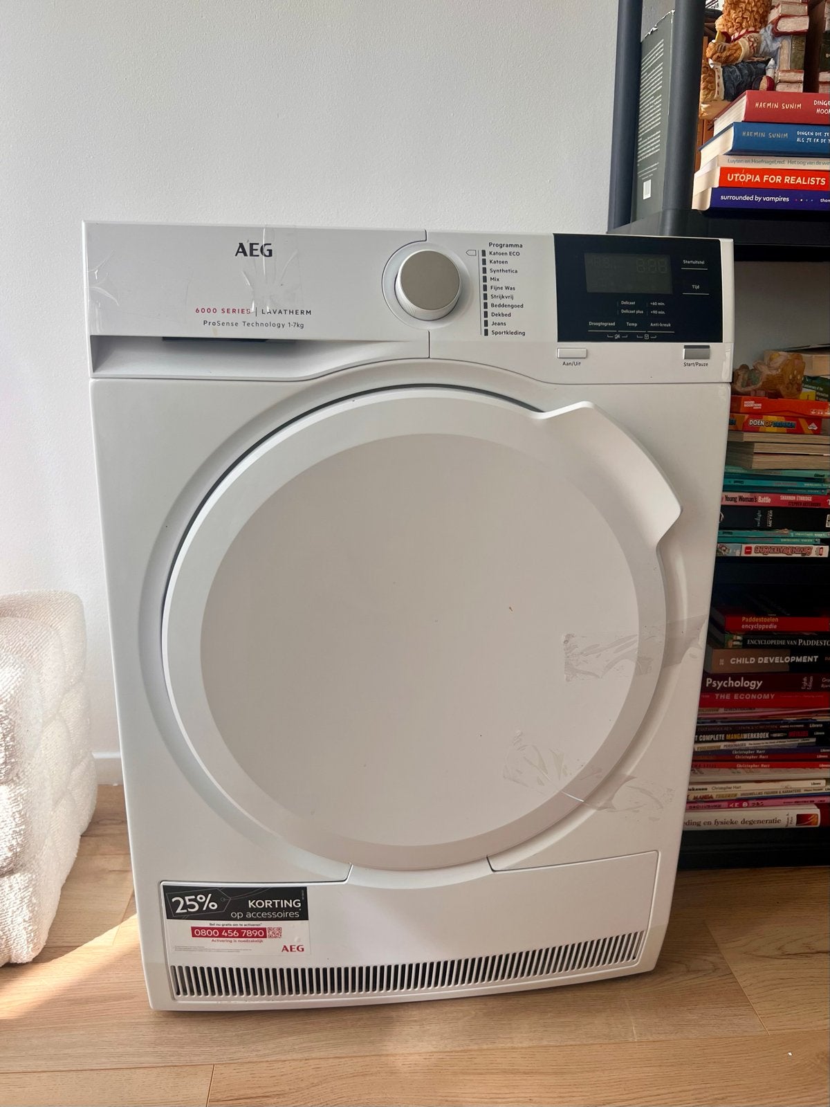AEG T6DB72GP 6000 serie ProSense Condensdroger 7kg, 6 tot 8 kg, Gebruikt, Ophalen of Verzenden, 85 tot 90 cm