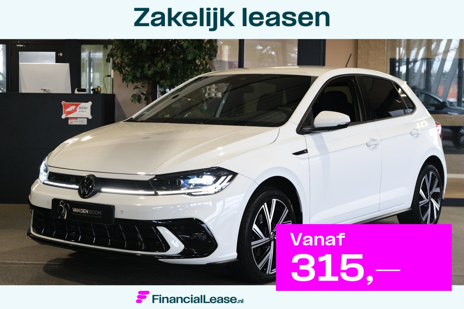 Volkswagen Polo 1.0 TSI 110PK 2x R-Line DSG Facelift IQ Matr, Dealer onderhouden, Gebruikt, Wit, Origineel Nederlands