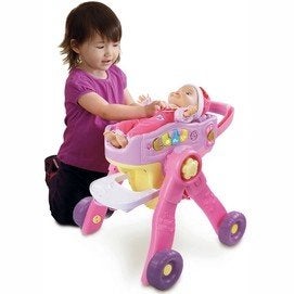VTech Baby Walker 3-in-1: Loopwagen, Poppenwagen, Eetstoel, Kinderen en Baby's, Ophalen, Zo goed als nieuw