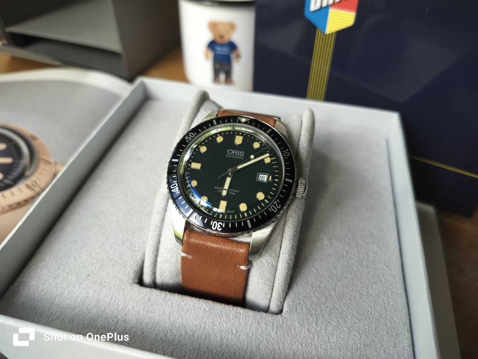 Oris Diver Mooi Sixty-Five Green Automatic Horloge Full-set, Ophalen of Verzenden, Zo goed als nieuw, Staal, Overige merken