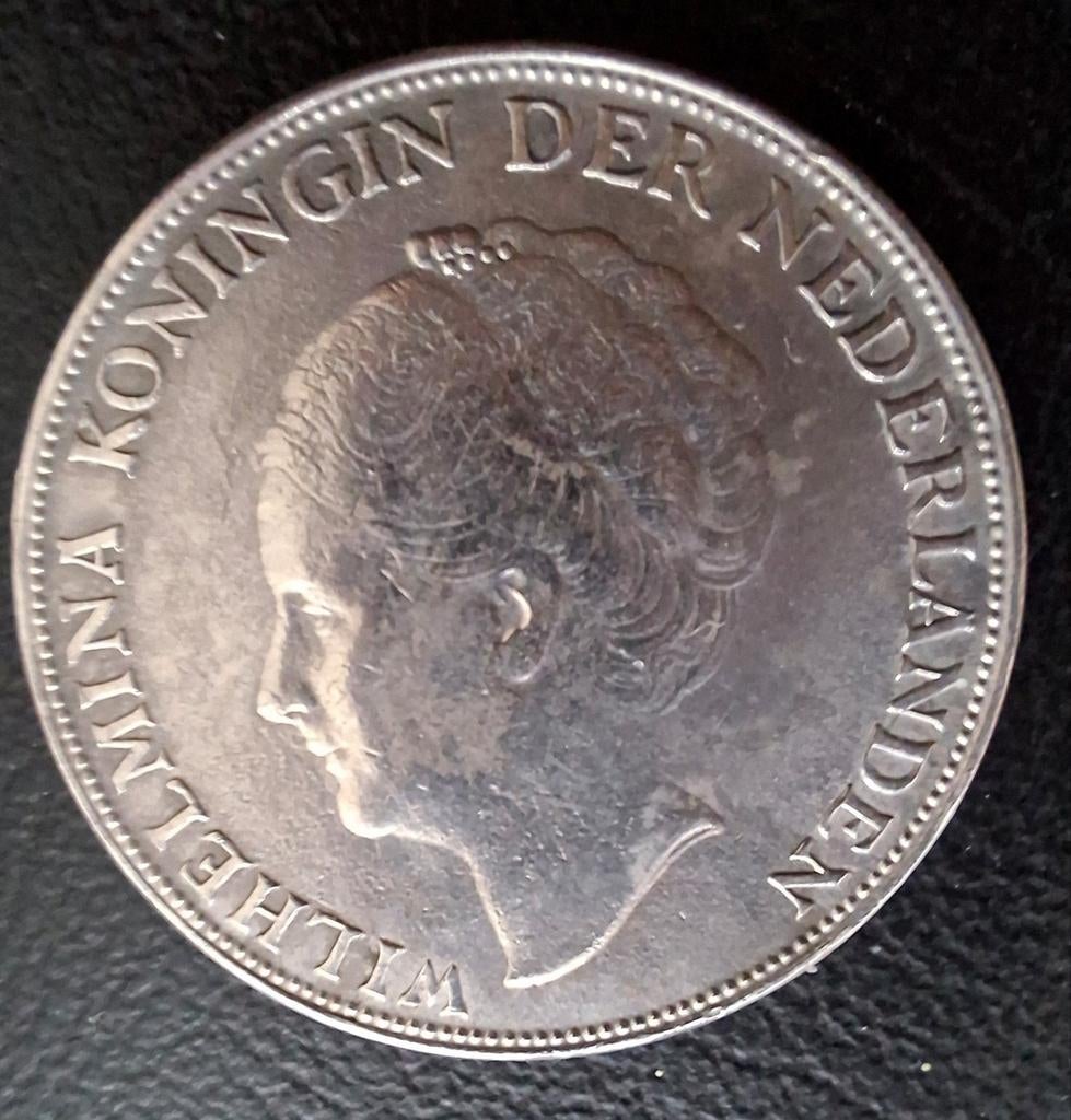 1944 Wilhelmina 1 zilveren Gulden P eikel USA Philadelphia, Postzegels en Munten, Munten | Nederland, Ophalen of Verzenden, Koningin Wilhelmina