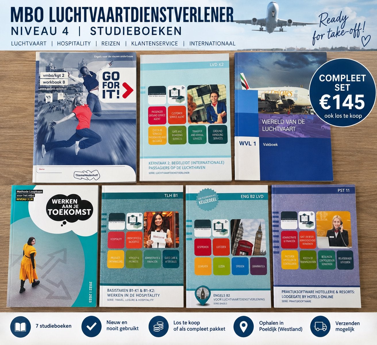 NIEUWE  MBO Luchtvaartdienstverlener Schiphol / Hospitality, Ophalen of Verzenden, Zo goed als nieuw, Overige niveaus, Engels