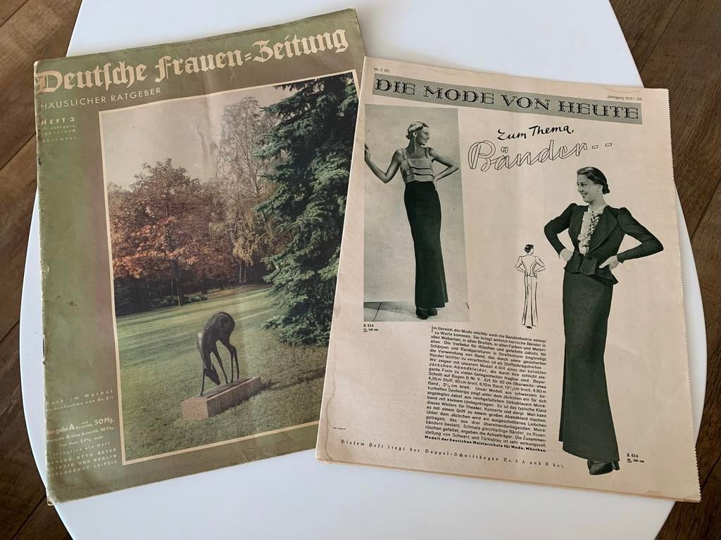 Deutsche Frauen Zeitung, 2 stuks uit 1937 en 1938, Ophalen of Verzenden, 1920 tot 1940, Buitenland, Tijdschrift