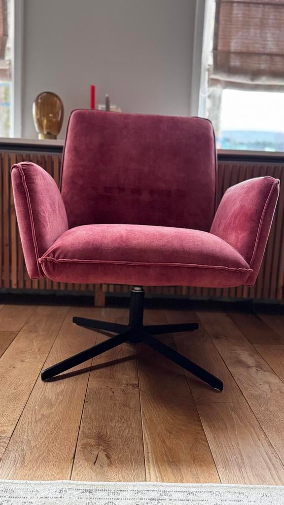 Eleonora Vivian lounge chair, velvet draaifauteuil, Huis en Inrichting, 75 tot 100 cm, Ophalen of Verzenden, Zo goed als nieuw