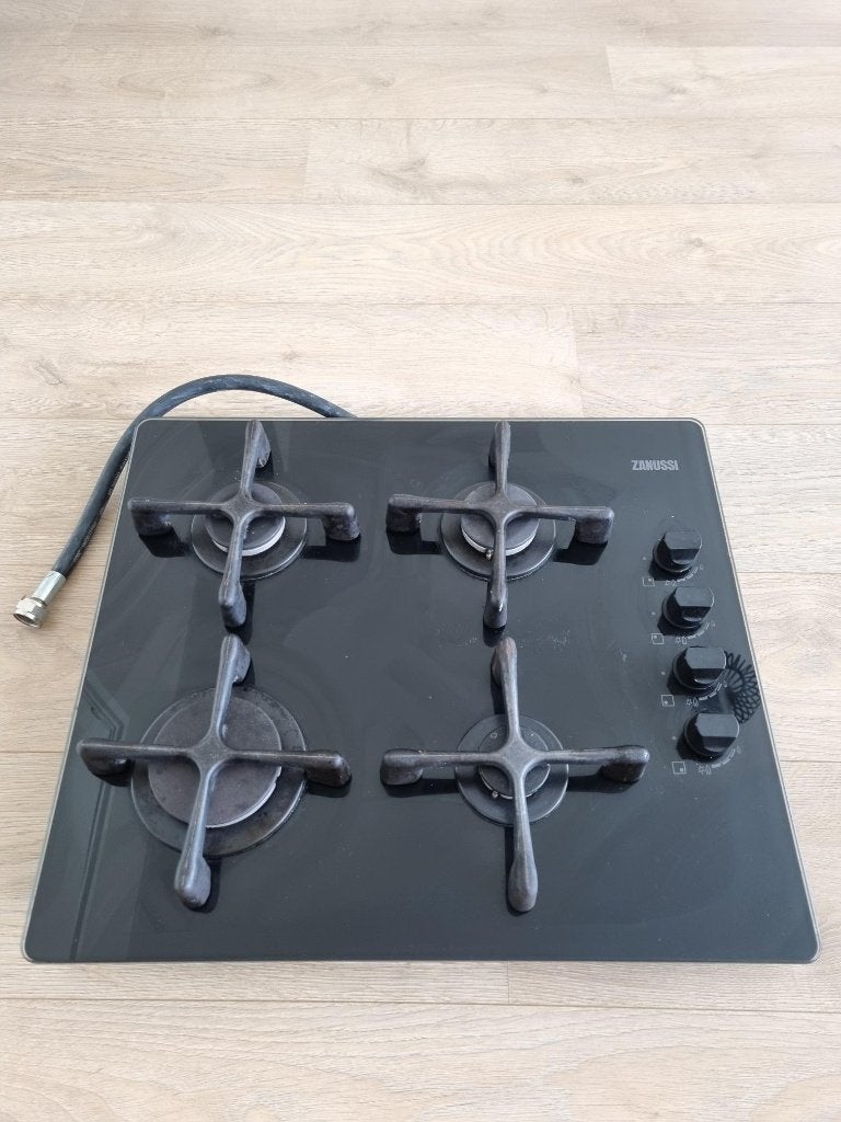 Zanussi inbouw gas kookplaat 58cm, Witgoed en Apparatuur, Kookplaten, Ophalen, Gebruikt, 4 kookzones, Inbouw