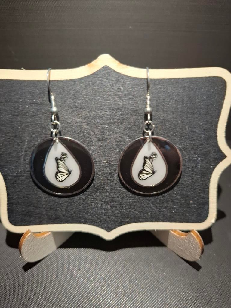 Oorbellen met vlinder, Overige materialen, Hangers, Overige kleuren, Nieuw